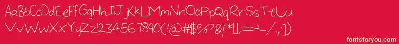 LargeHandwriting-Schriftart – Grüne Schriften auf rotem Hintergrund