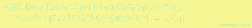 LargeHandwriting Font – Green Fonts on Yellow Background