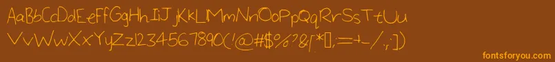 LargeHandwriting Font – Orange Fonts on Brown Background