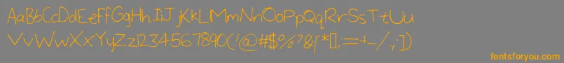 LargeHandwriting Font – Orange Fonts on Gray Background