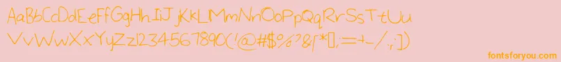 LargeHandwriting Font – Orange Fonts on Pink Background