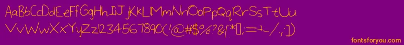 LargeHandwriting Font – Orange Fonts on Purple Background
