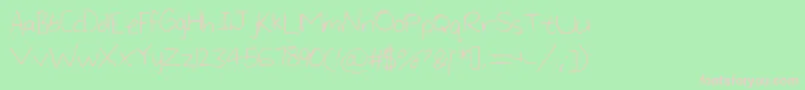 LargeHandwriting Font – Pink Fonts on Green Background