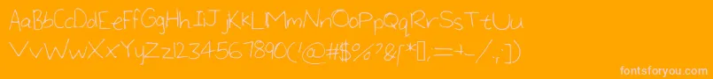 LargeHandwriting Font – Pink Fonts on Orange Background