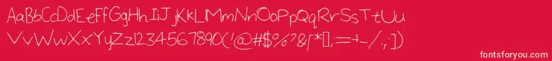 LargeHandwriting Font – Pink Fonts on Red Background