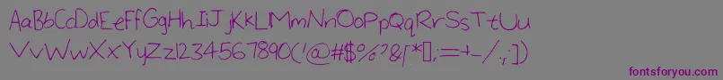 LargeHandwriting Font – Purple Fonts on Gray Background