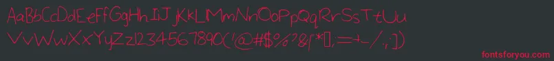 LargeHandwriting Font – Red Fonts on Black Background