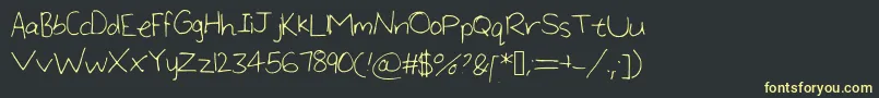LargeHandwriting Font – Yellow Fonts on Black Background