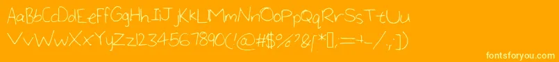 LargeHandwriting Font – Yellow Fonts on Orange Background