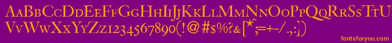 VanlocapsdbBold-Schriftart – Orangefarbene Schriften auf violettem Hintergrund