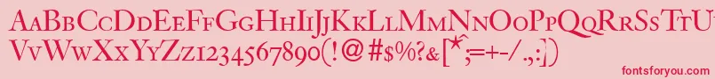 フォントVanlocapsdbBold – ピンクの背景に赤い文字