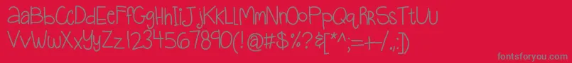 Kbquietstories Font – Gray Fonts on Red Background