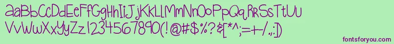 Kbquietstories Font – Purple Fonts on Green Background