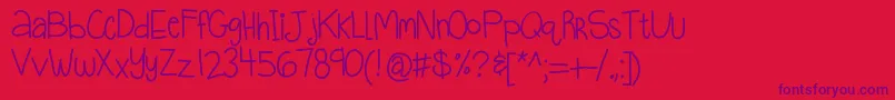 Kbquietstories Font – Purple Fonts on Red Background
