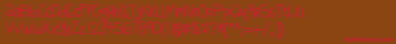 Kbquietstories Font – Red Fonts on Brown Background