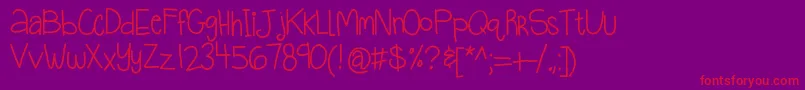 Kbquietstories Font – Red Fonts on Purple Background