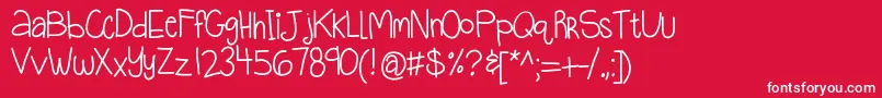Kbquietstories Font – White Fonts on Red Background