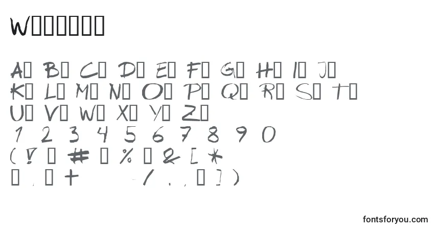 Schriftart Wipeout – Alphabet, Zahlen, spezielle Symbole