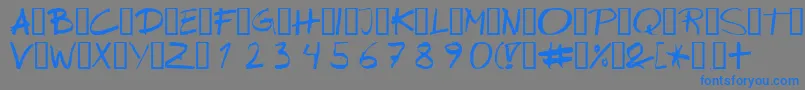 フォントWipeout – 灰色の背景に青い文字