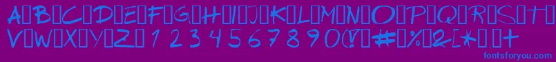 Wipeout-fontti – siniset fontit violetilla taustalla