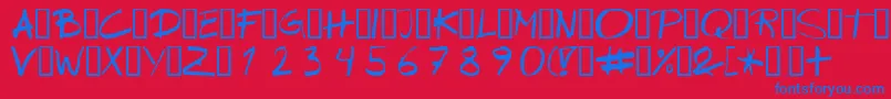 Шрифт Wipeout – синие шрифты на красном фоне