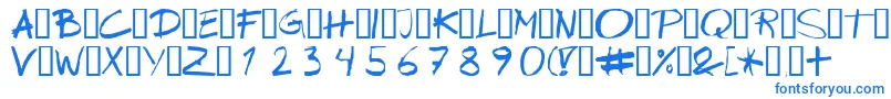 Шрифт Wipeout – синие шрифты на белом фоне