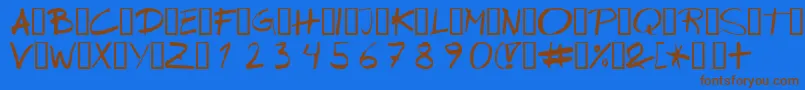 Wipeout Font – Brown Fonts on Blue Background