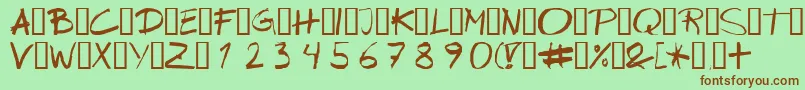 Шрифт Wipeout – коричневые шрифты на зелёном фоне
