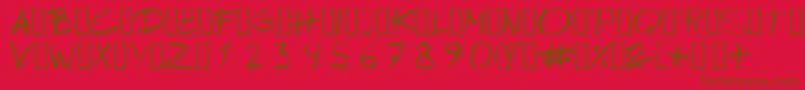 Wipeout-fontti – ruskeat fontit punaisella taustalla