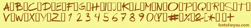 Шрифт Wipeout – коричневые шрифты на жёлтом фоне
