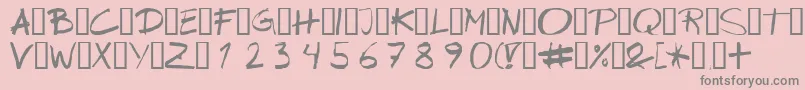 Wipeout-fontti – harmaat kirjasimet vaaleanpunaisella taustalla