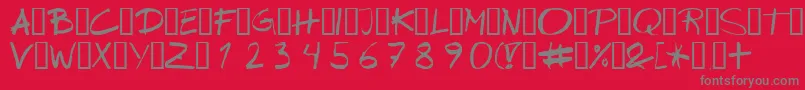 フォントWipeout – 赤い背景に灰色の文字