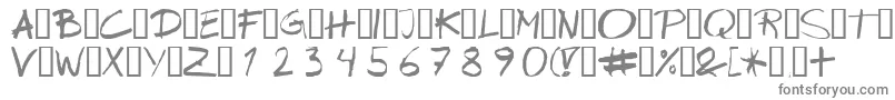 Wipeout-fontti – harmaat kirjasimet valkoisella taustalla
