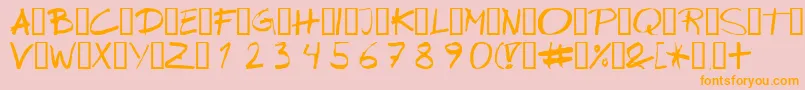 Шрифт Wipeout – оранжевые шрифты на розовом фоне