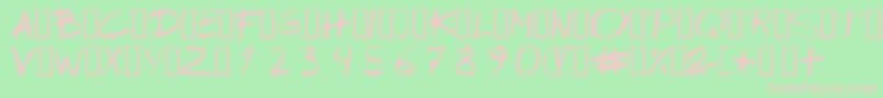 Wipeout Font – Pink Fonts on Green Background