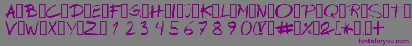 Шрифт Wipeout – фиолетовые шрифты на сером фоне