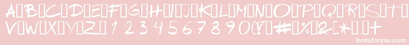 Wipeout-fontti – valkoiset fontit vaaleanpunaisella taustalla