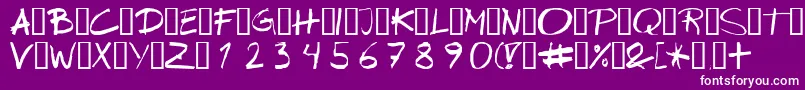 フォントWipeout – 紫の背景に白い文字