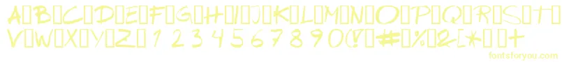 フォントWipeout – 白い背景に黄色の文字