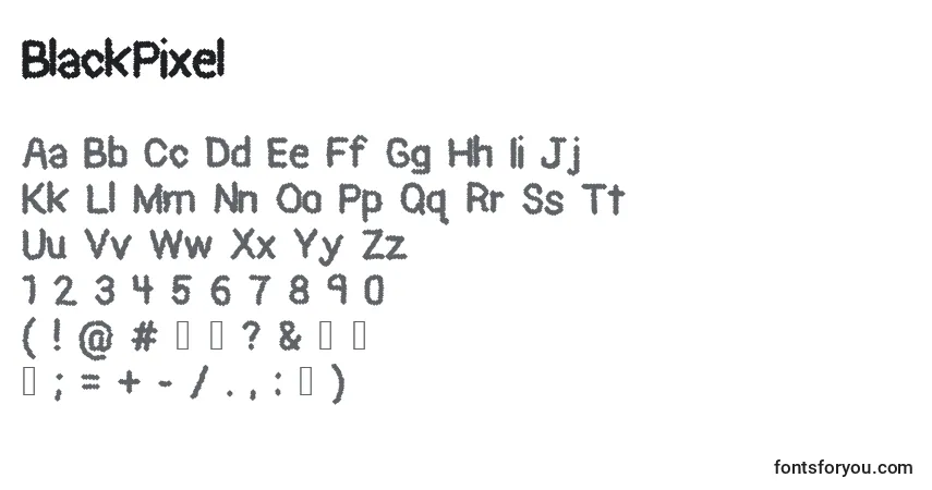 Czcionka BlackPixel – alfabet, cyfry, specjalne znaki