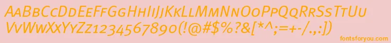 MetanormalcapscItalic Font – Orange Fonts on Pink Background