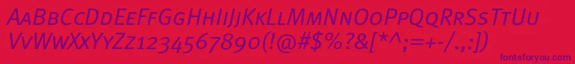 MetanormalcapscItalic Font – Purple Fonts on Red Background