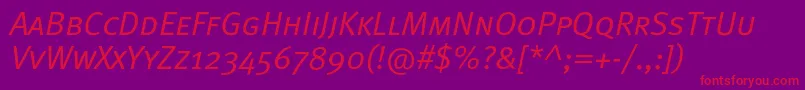 MetanormalcapscItalic Font – Red Fonts on Purple Background