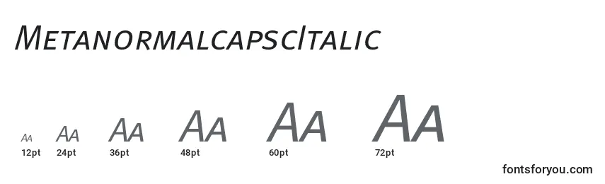 Размеры шрифта MetanormalcapscItalic