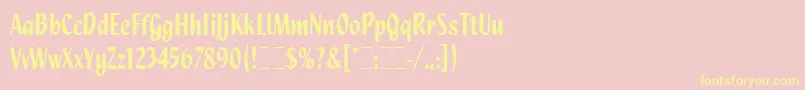 QuixleyLet Font – Yellow Fonts on Pink Background