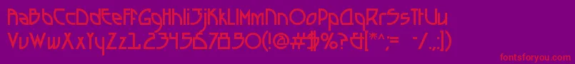 フォントSeizedFutureA – 紫の背景に赤い文字