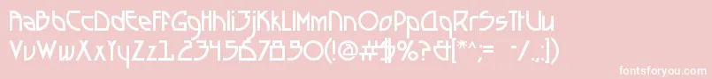 Fonte SeizedFutureA – fontes brancas em um fundo rosa