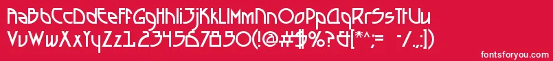 フォントSeizedFutureA – 赤い背景に白い文字