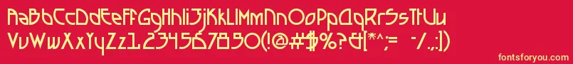 フォントSeizedFutureA – 黄色の文字、赤い背景
