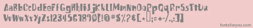Russpongefont-fontti – harmaat kirjasimet vaaleanpunaisella taustalla